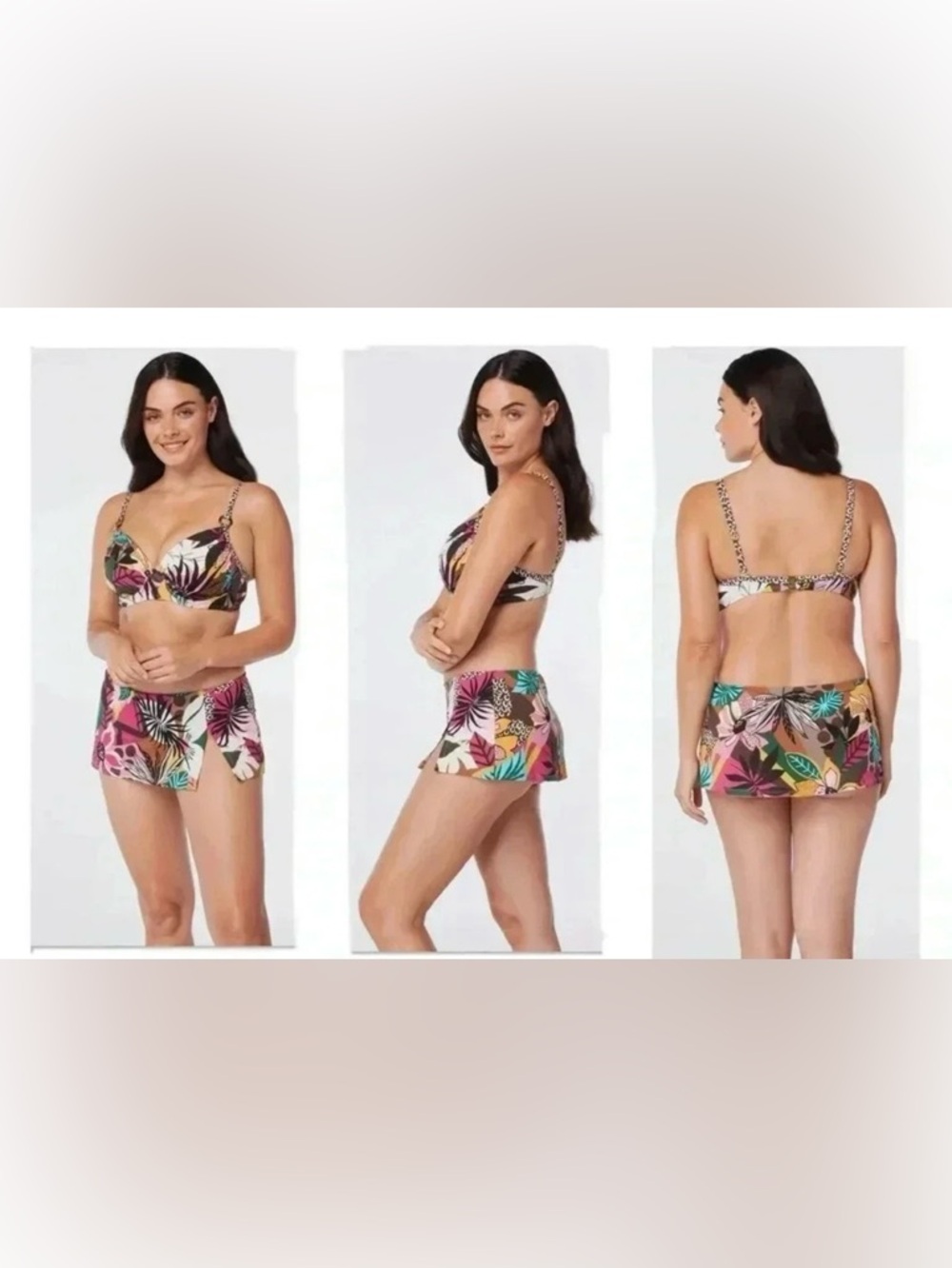 Bleu Rod Beattie Run Wild Contour Bikini Top And Skirted Bottom